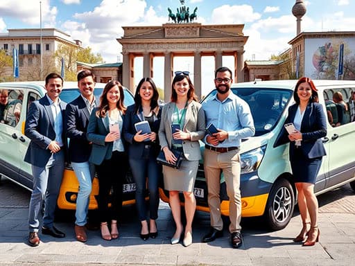 Unser Team mit Minivans